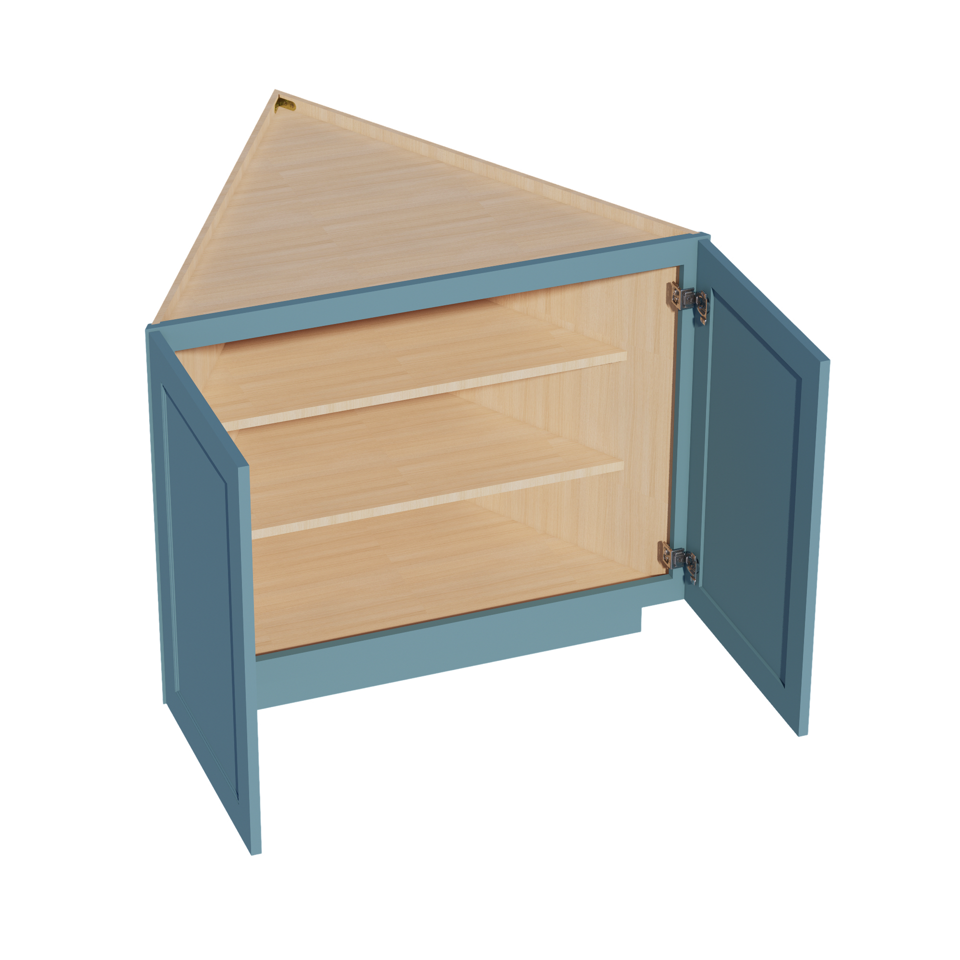 BEC24-SG  Base cabinet 2 Full Height Door Angle - Shaker Style - Green   24"D x 34-1/2"H x 24"D