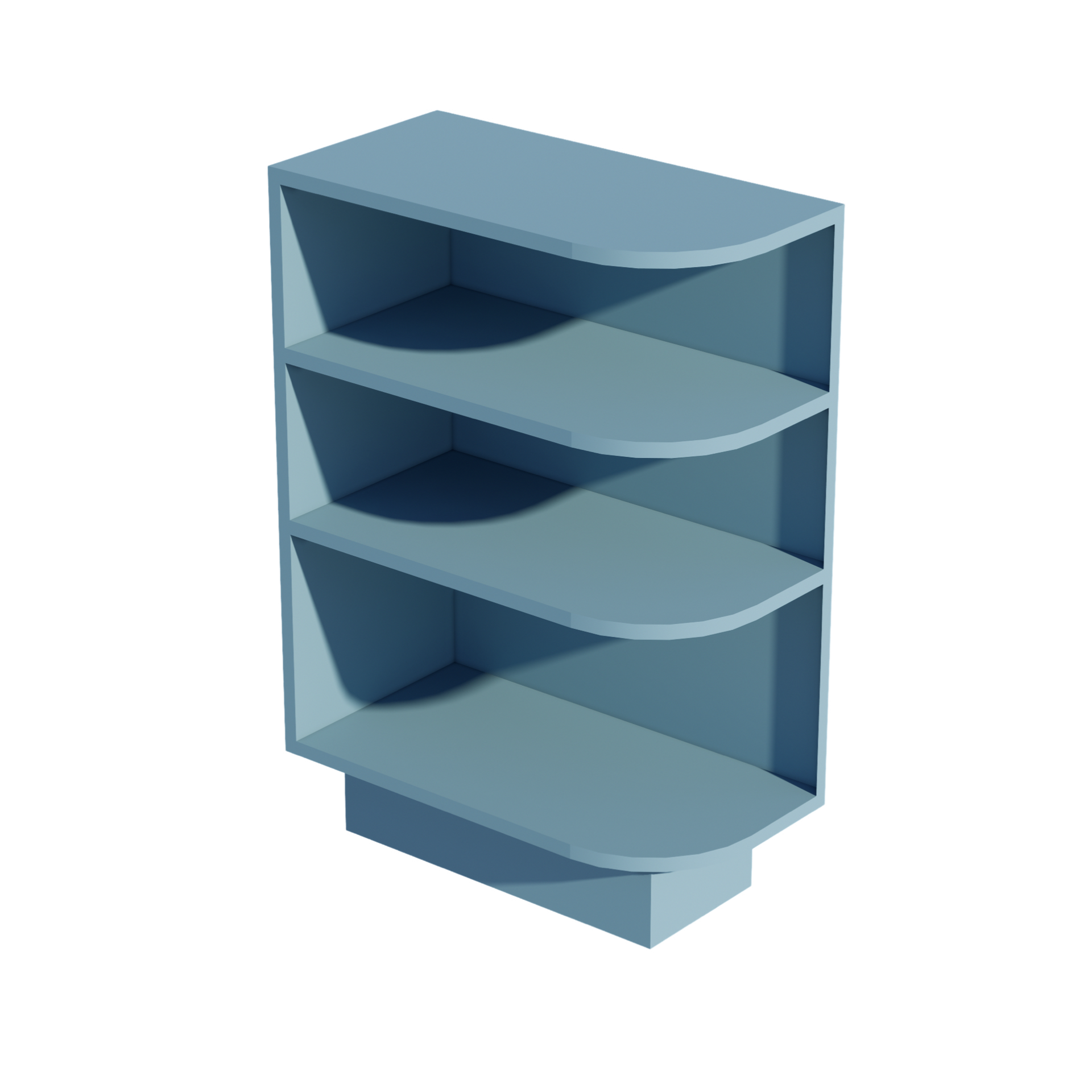 BES12L-SG  Base cabinet 4 Sheleves End Corner Cabinet Left - Shaker Style - Green   12"W x 34-1/2"H x 24"D