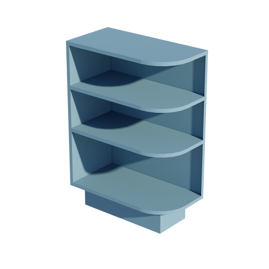 BES12L-SG  Base cabinet 4 Sheleves End Corner Cabinet Left - Shaker Style - Green   12"W x 34-1/2"H x 24"D