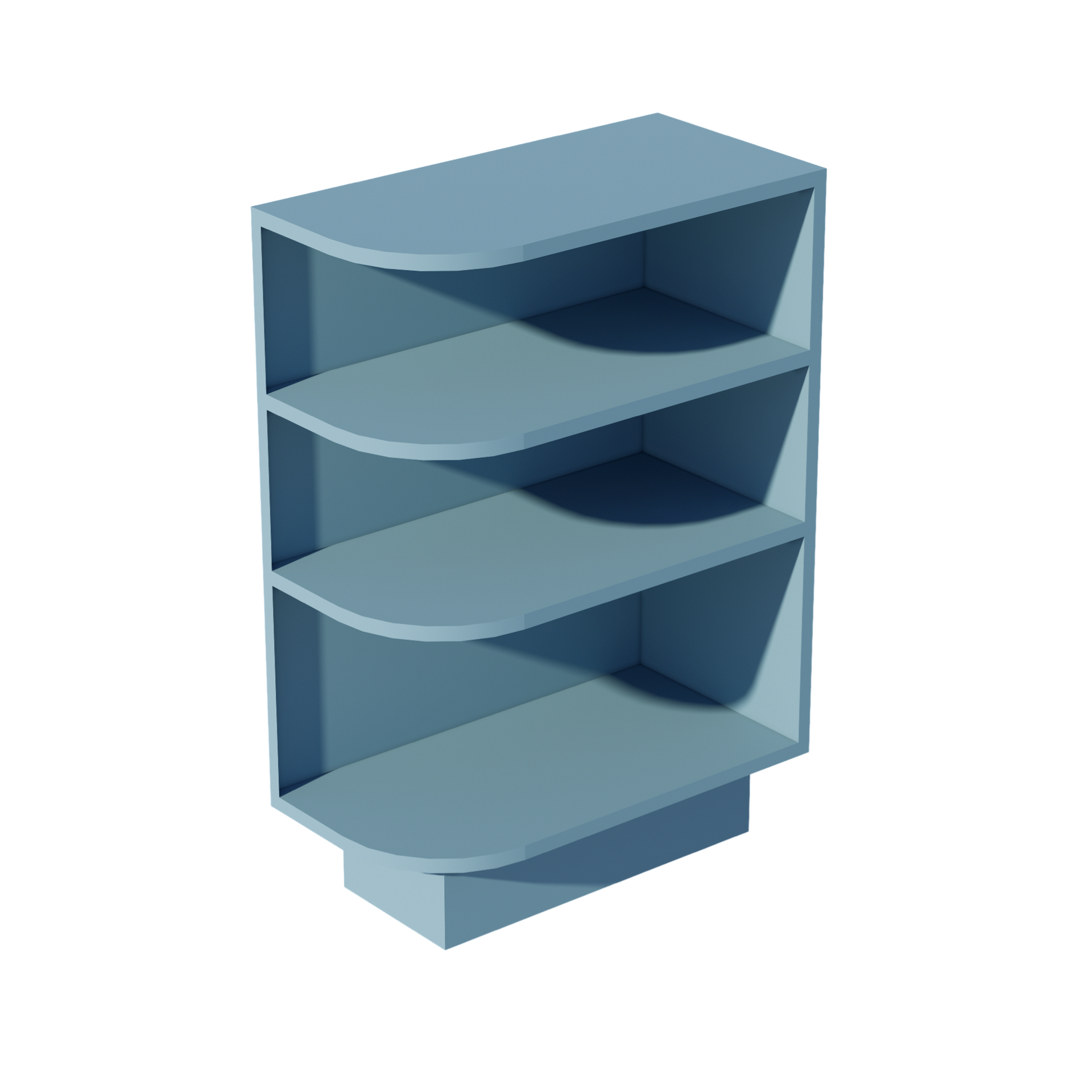 BES12R-SG  Base cabinet 4 Sheleves End Corner Cabinet Right - Shaker Style - Green   12"W x 34-1/2"H x 24"D