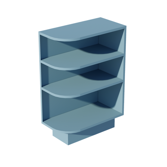 BES12R-SG  Base cabinet 4 Sheleves End Corner Cabinet Right - Shaker Style - Green   12"W x 34-1/2"H x 24"D