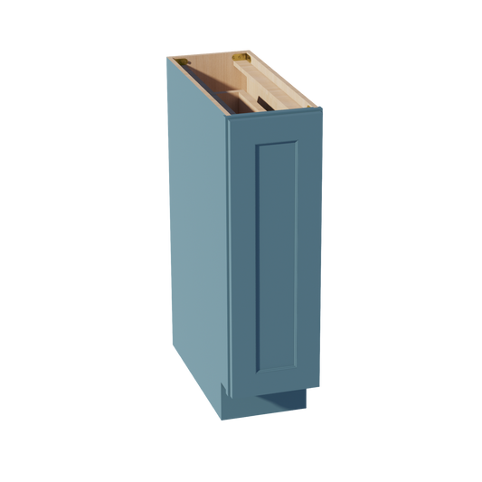 BF09-PO-SG  Base cabinet Full Door Pull Out Spice Rack - Shaker Style - Green   09"W x 34-1/2"H x 24"D