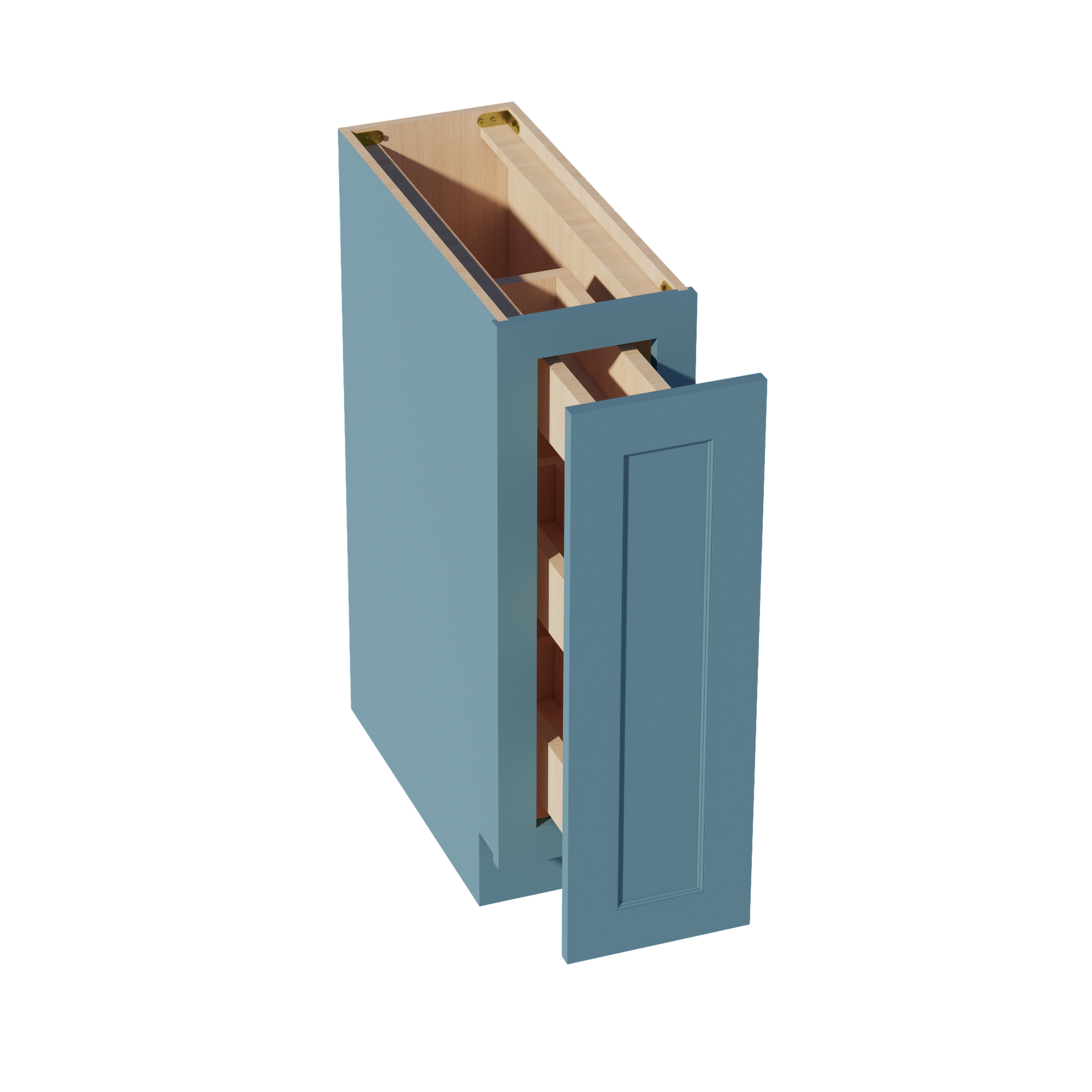 BF09-PO-SG  Base cabinet Full Door Pull Out Spice Rack - Shaker Style - Green   09"W x 34-1/2"H x 24"D