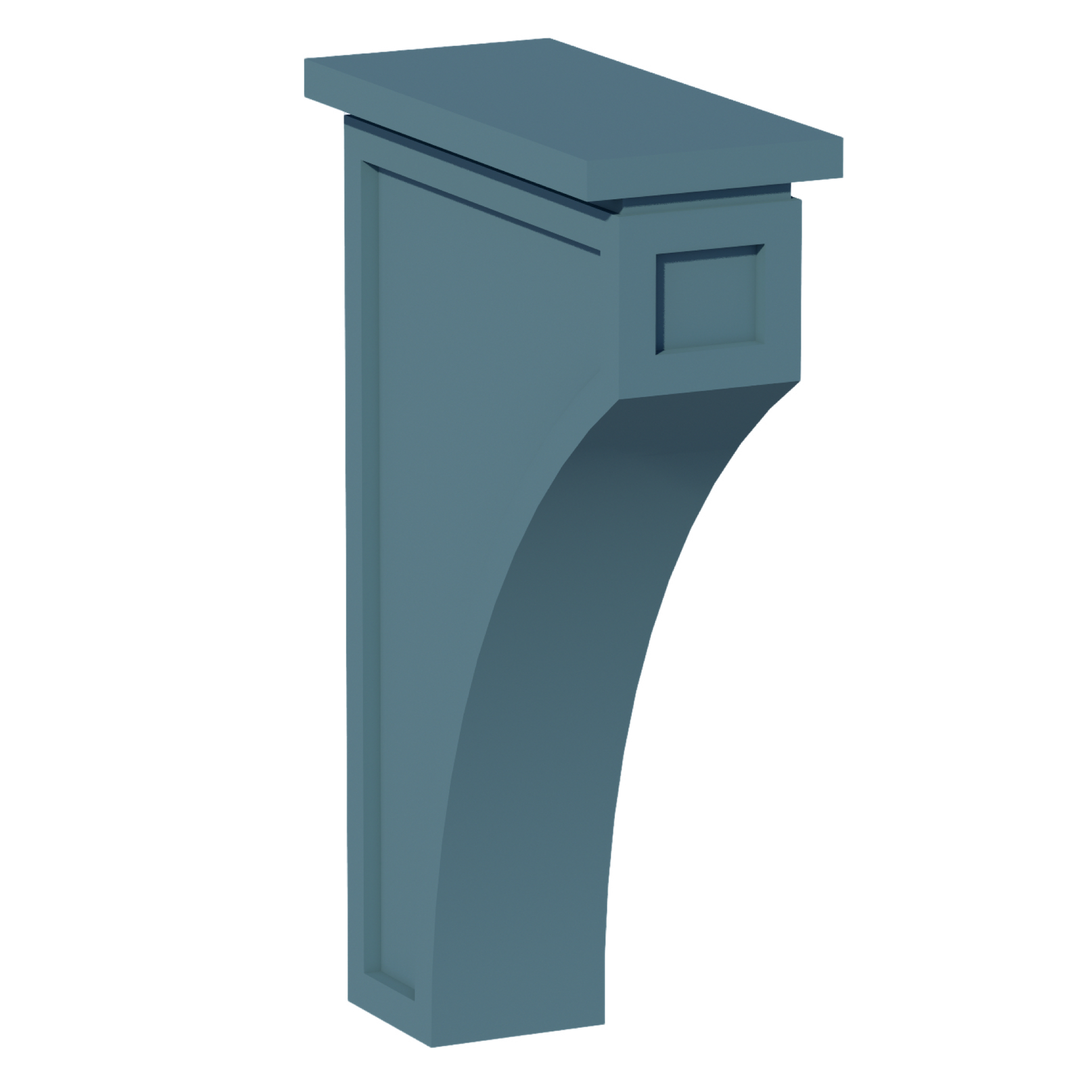 CMCB-SG  Extra Large Corbel - Shaker Style - Green   3-1/2"W x 12-1/4"H x 8"D