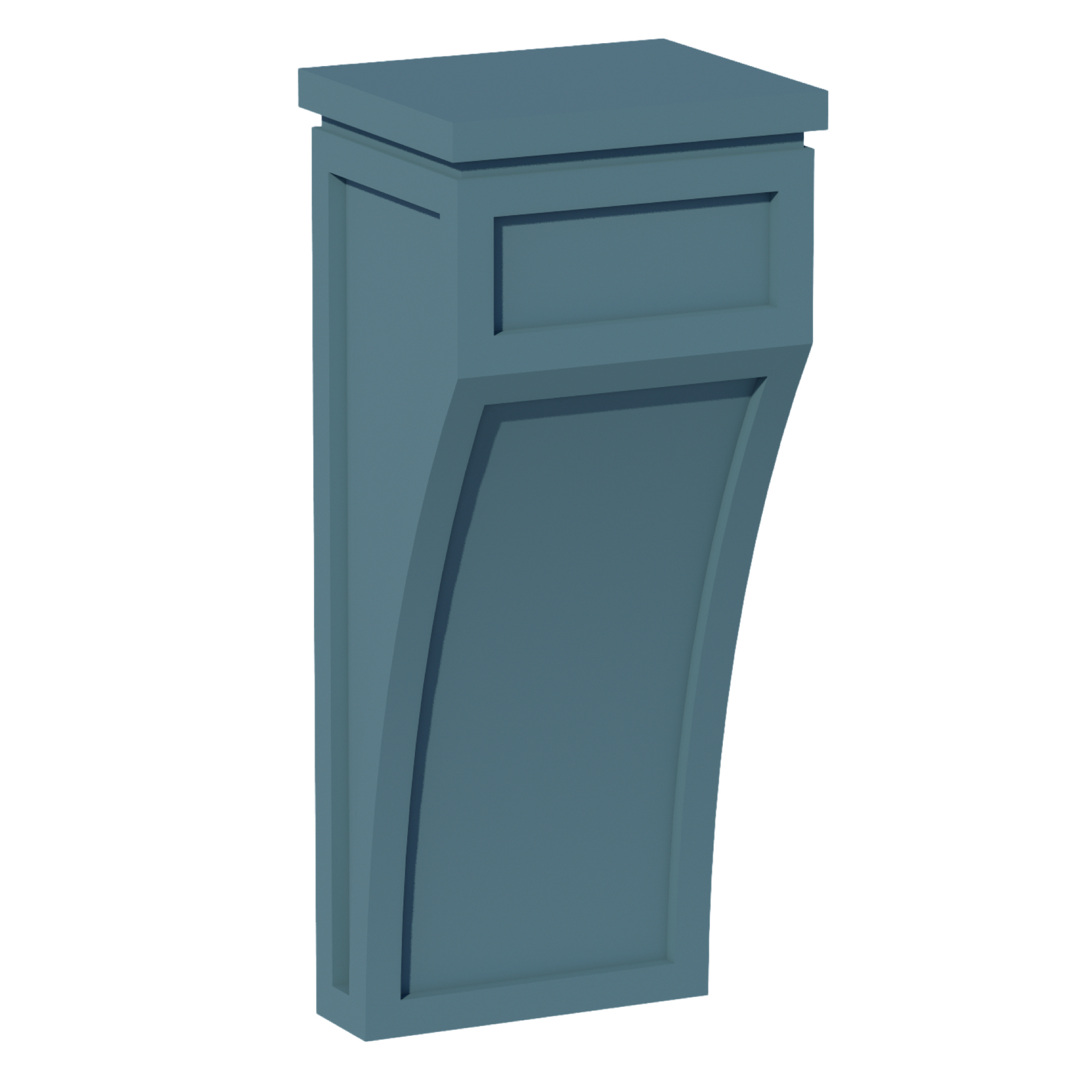 CML-SG  Large Corbel - Shaker Style - Green   5-1/4"W x 12-1/4"H x 4-1/2"D