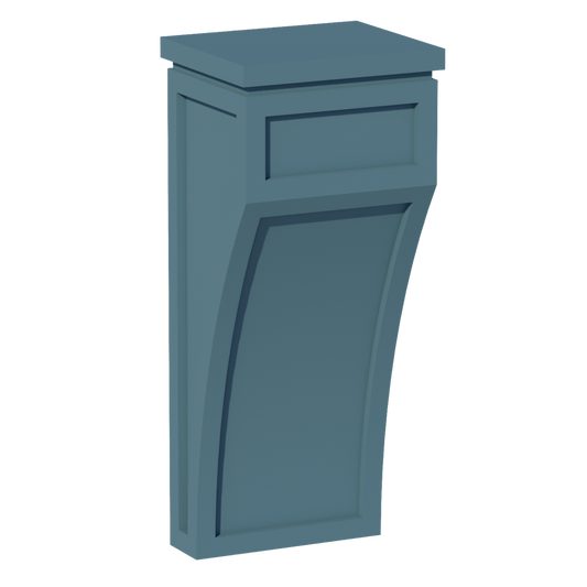 CML-SG  Large Corbel - Shaker Style - Green   5-1/4"W x 12-1/4"H x 4-1/2"D