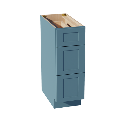 DB12-SG  Base Cabinet 3 Drawers - Shaker Style - Green   12"W x 34-1/2"H x 24"D