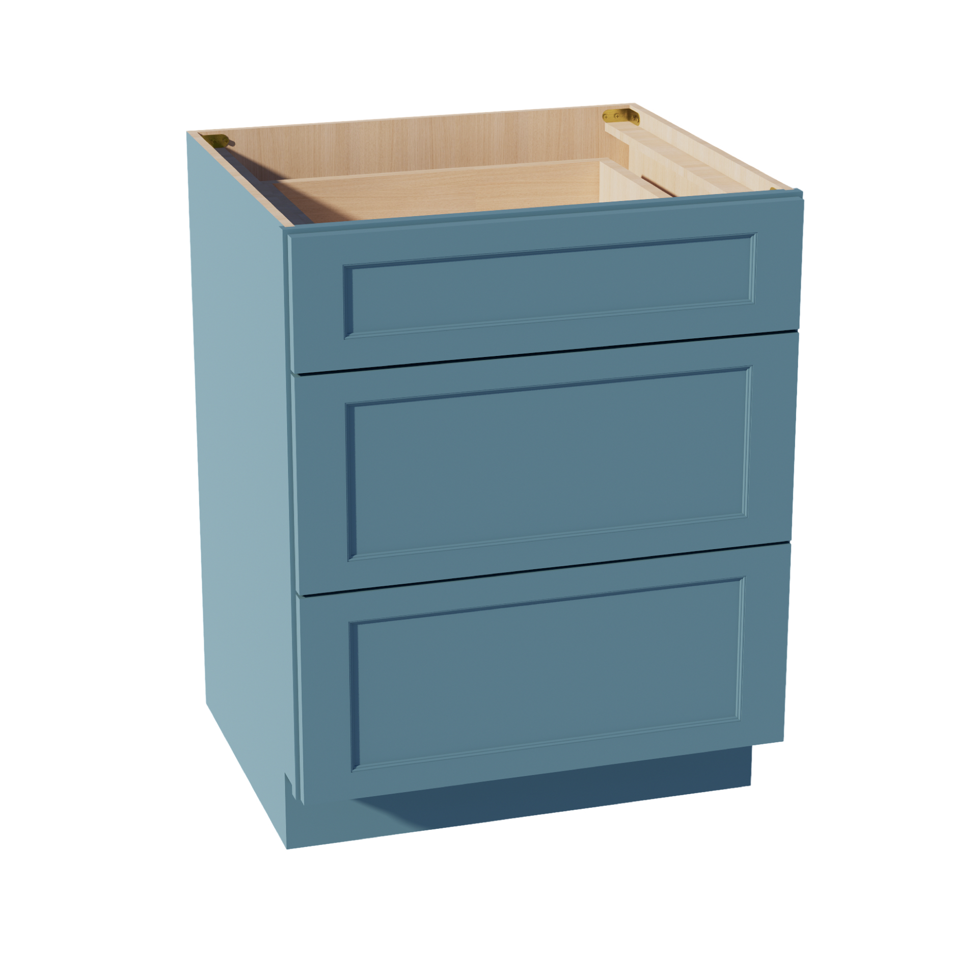 DB27-SG  Base Cabinet 3 Drawers - Shaker Style - Green   27"W x 34-1/2"H x 24"D