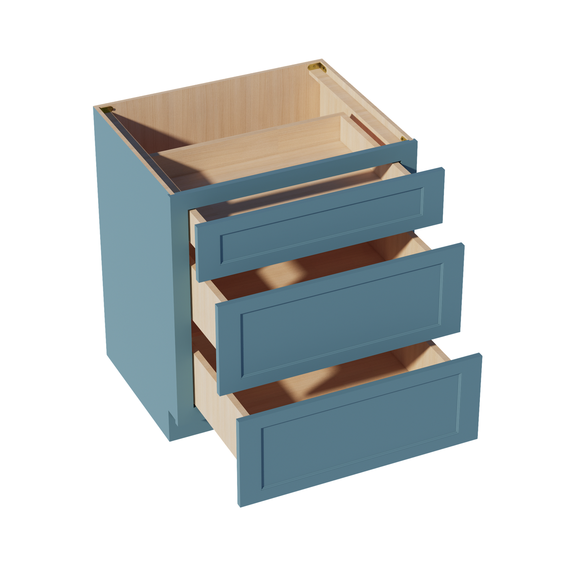 DB30-SG  Base Cabinet 3 Drawers - Shaker Style - Green   30"W x 34-1/2"H x 24"D