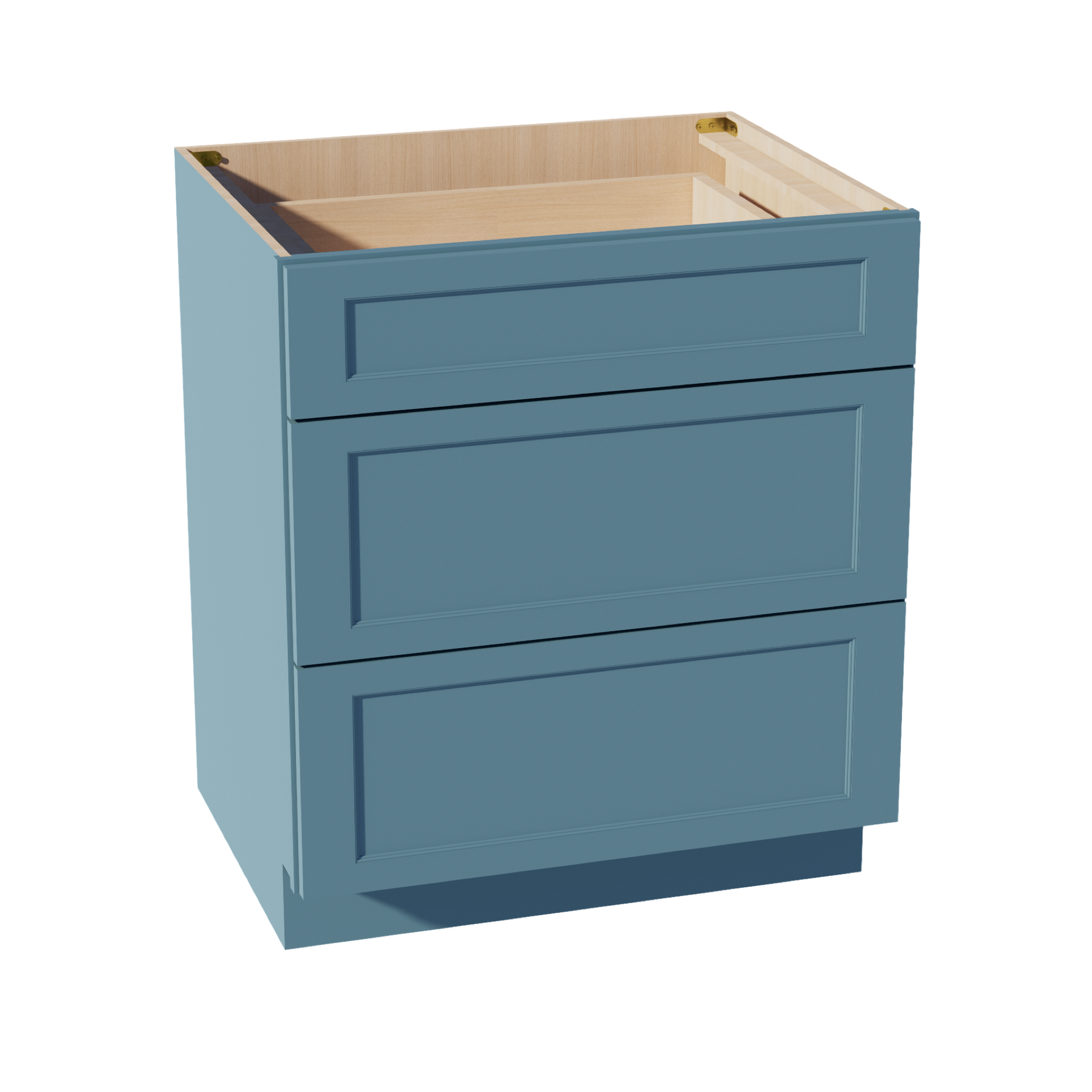 DB30-SG  Base Cabinet 3 Drawers - Shaker Style - Green   30"W x 34-1/2"H x 24"D