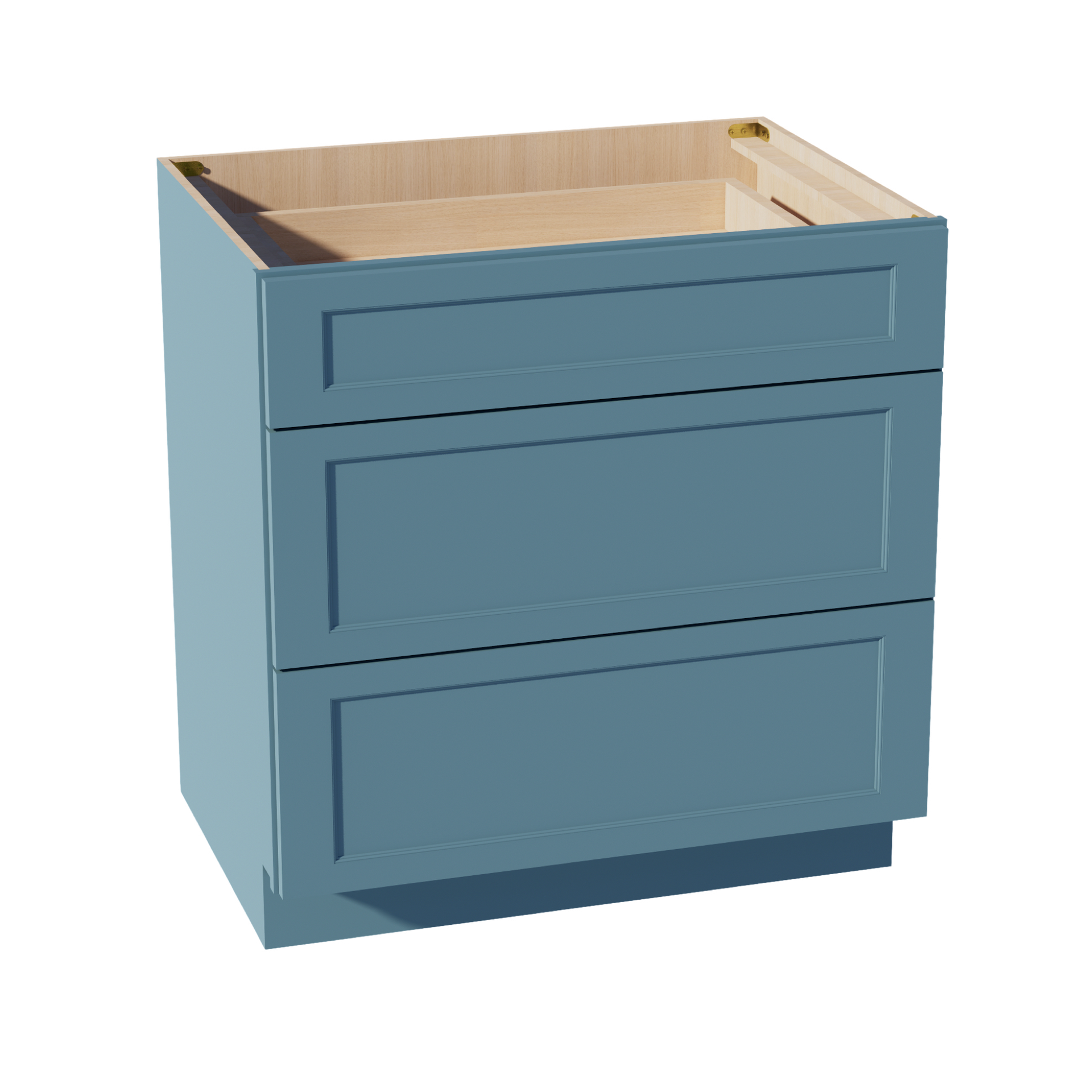 DB33-SG  Base Cabinet 3 Drawers - Shaker Style - Green   33"W x 34-1/2"H x 24"D