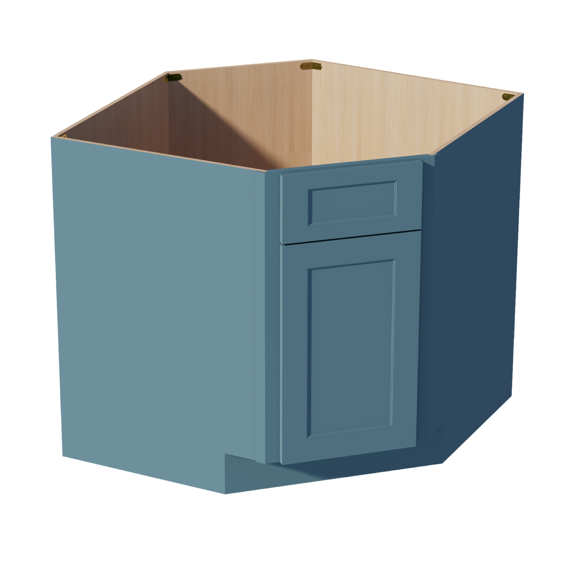 DSB36-SG  Base Cabinet 1 Door 1 False Drawer Corner Sink - Shaker Style - Green   18"W x 34-1/2"H x 24"D