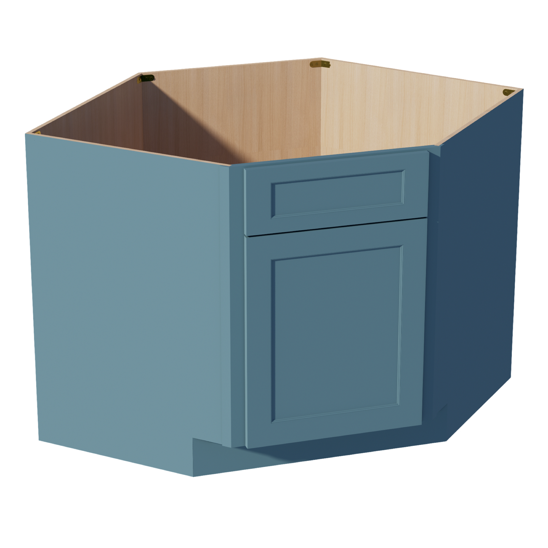 DSB42-SG  Base Cabinet 1 Door 1 False Drawer Corner Sink - Shaker Style - Green   27"W x 34-1/2"H x 24"D
