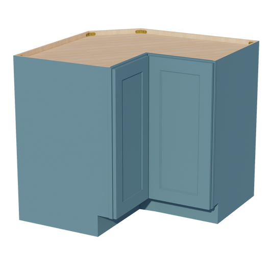 LSB33-SG  Base Cabinet 2 Door Corner Lazy Susan  - Shaker Style - Green   16-1/2"x16-1/2"W x 34-1/2"H x 24"D