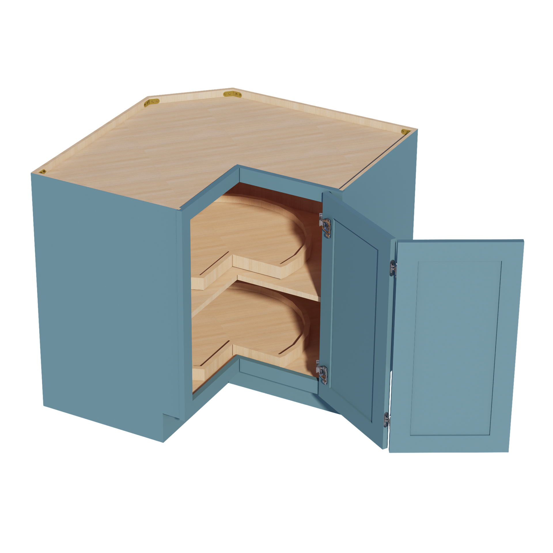 LSB33-SG  Base Cabinet 2 Door Corner Lazy Susan  - Shaker Style - Green   16-1/2"x16-1/2"W x 34-1/2"H x 24"D