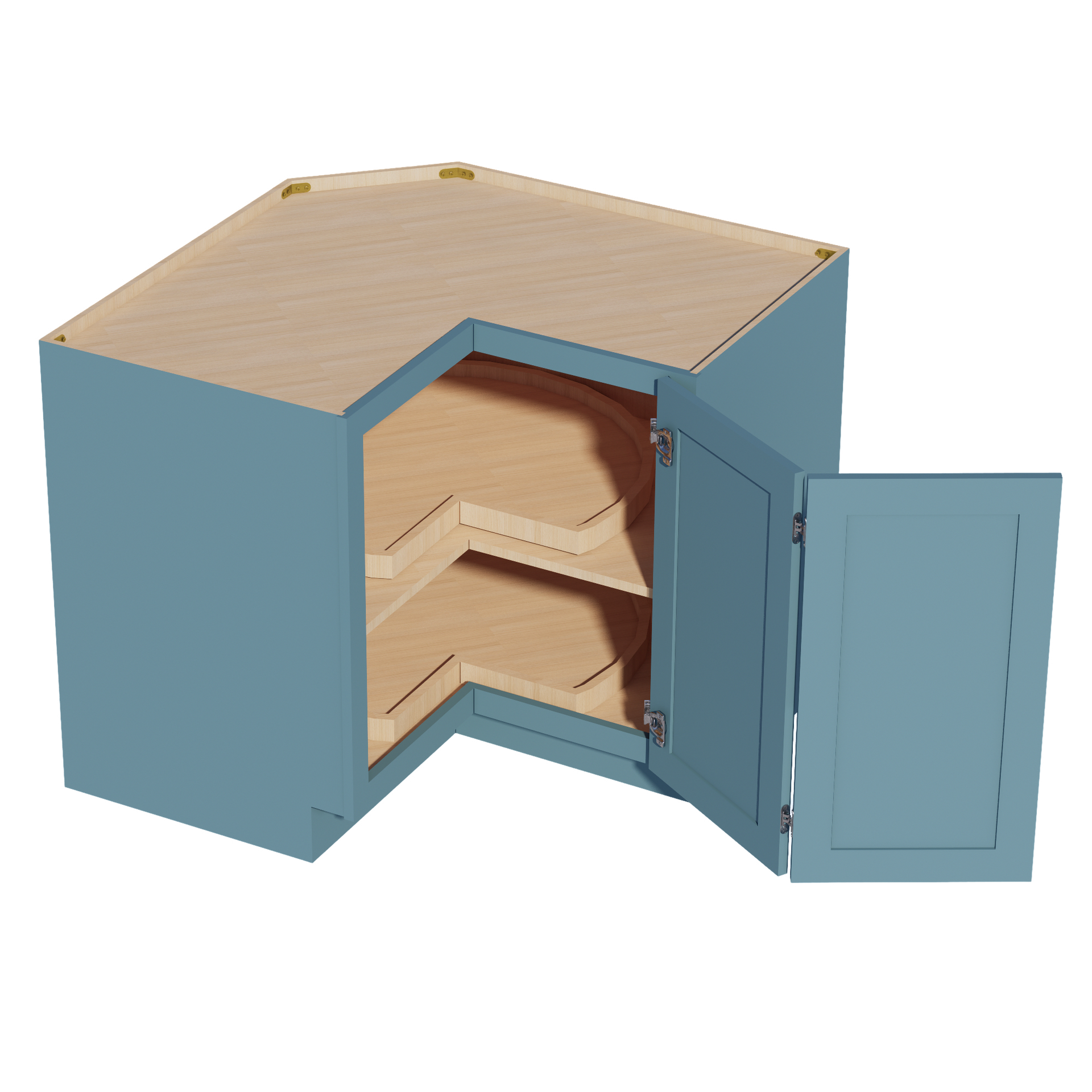 LSB36-SG  Base Cabinet 2 Door Corner Lazy Susan  - Shaker Style - Green   18"x18"W x 34-1/2"H x 24"D