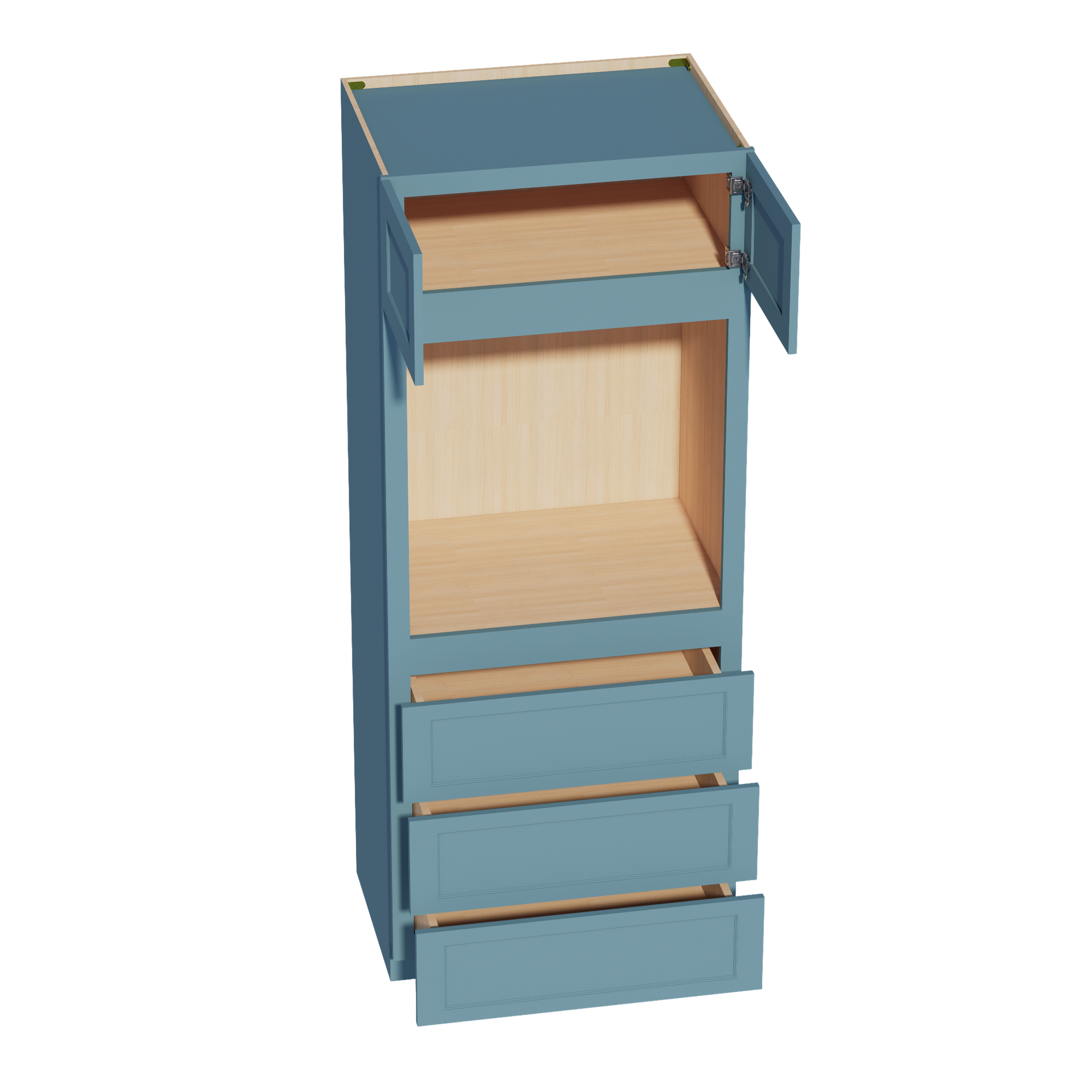 OC3384-SG  Tall Oven 2 Door & 3 Drawers Cabinet - Shaker Style - Green   33"W x 84"H x 24"D