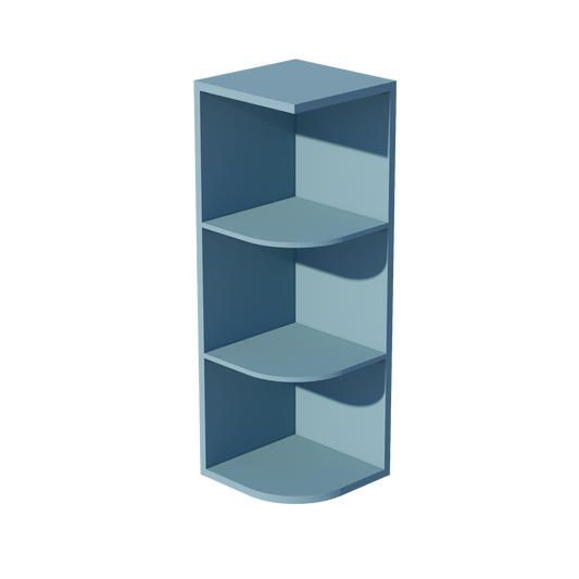 OE1236-SG  Wall End 4 Shelf Cabinet - Shaker Style - Green   12"W x 36"H x 12"D