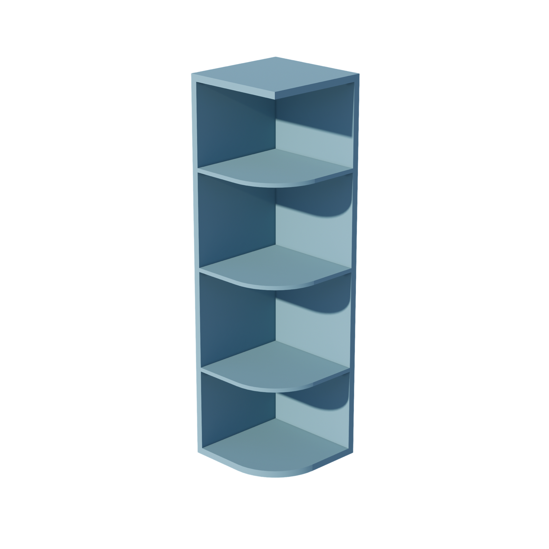 OE1242-SG  Wall End 4 Shelf Cabinet - Shaker Style - Green   12"W x 42"H x 12"D