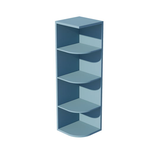 OE1242-SG  Wall End 4 Shelf Cabinet - Shaker Style - Green   12"W x 42"H x 12"D