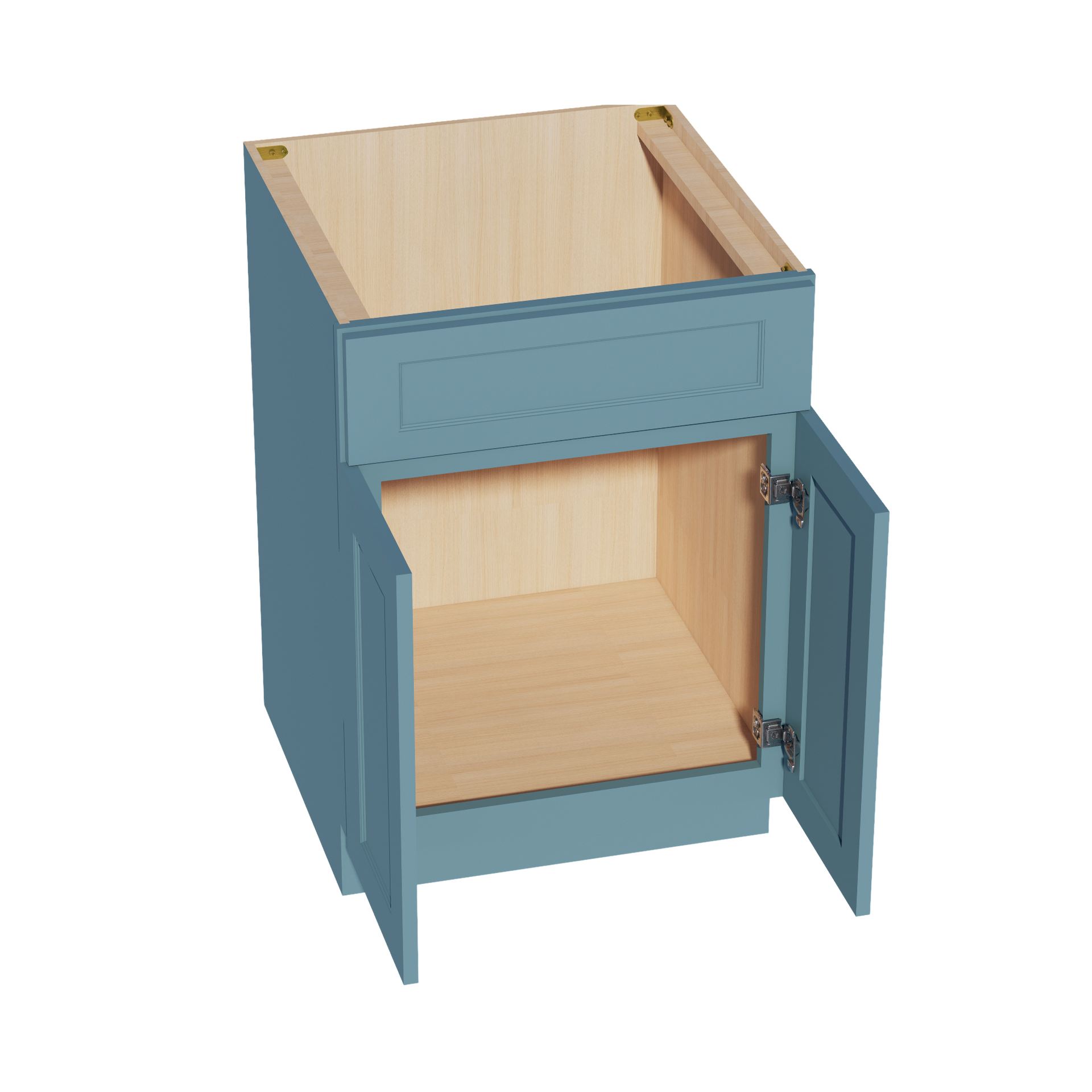 SB24-SG  Sink Base Cabinet 2 Door 2 False Drawer  - Shaker Style - Green   24"W x 34-1/2"H x 24"D
