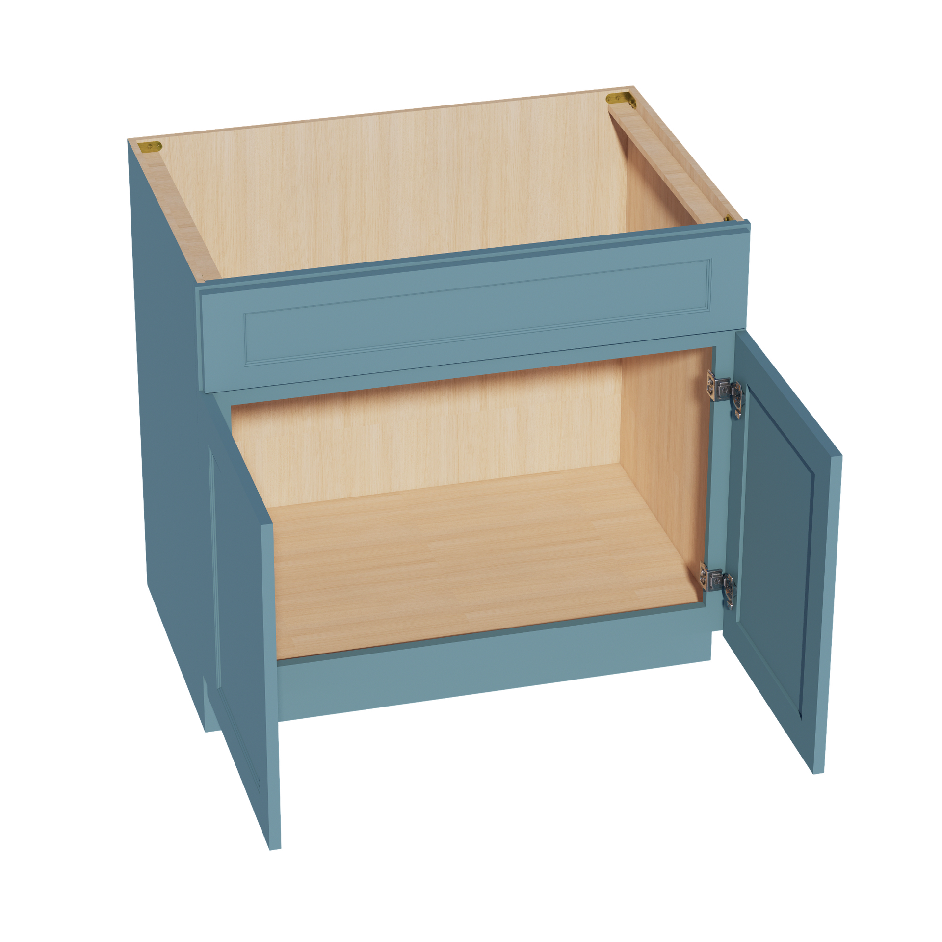 SB36-SG  Sink Base Cabinet 2 Door 2 False Drawer  - Shaker Style - Green   36"W x 34-1/2"H x 24"D