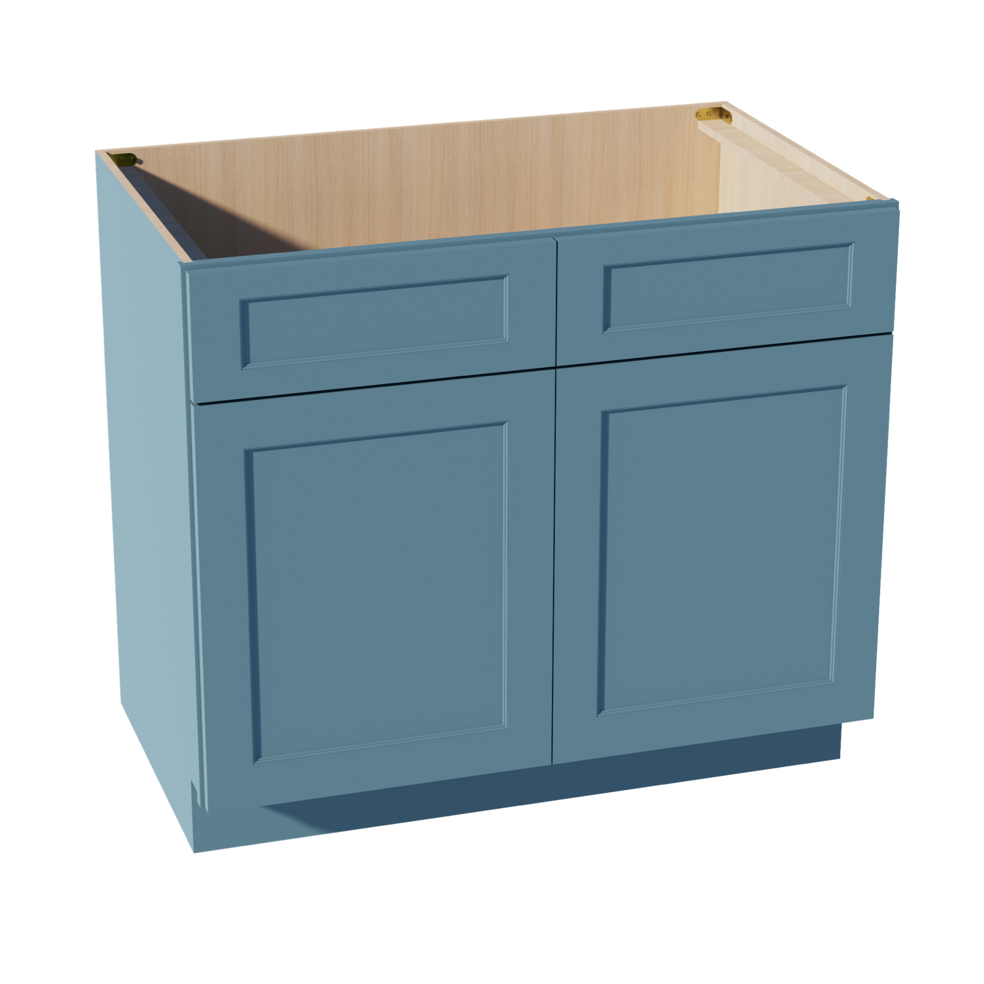 SB39-SG  Sink Base Cabinet 2 Door 2 False Drawer  - Shaker Style - Green   39"W x 34-1/2"H x 24"D