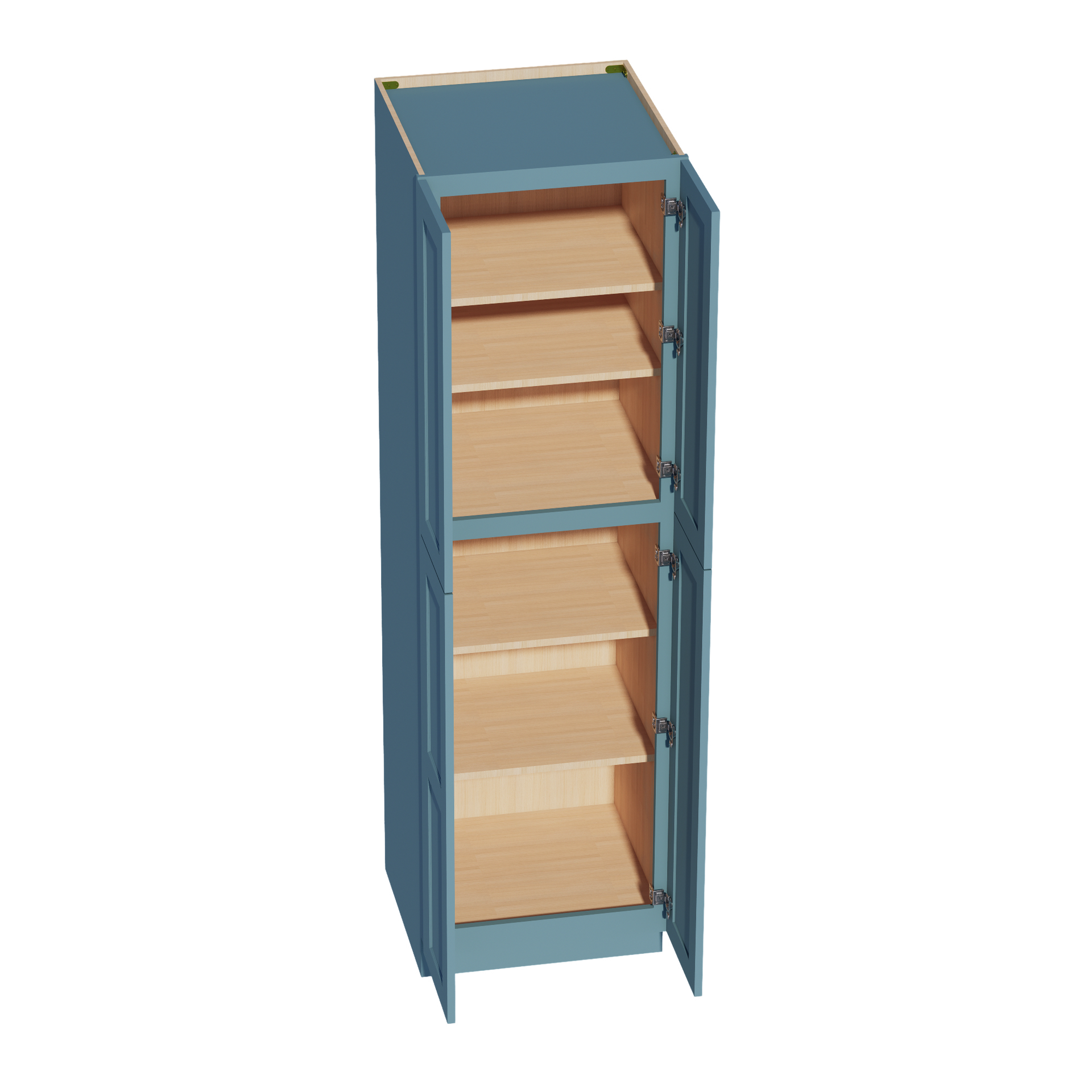 TP2484-SG  Tall Shelf Pantry Cabinet 4 Door & 6 Sheleves - Shaker Style - Green   24" W x 84"H x 24"D
