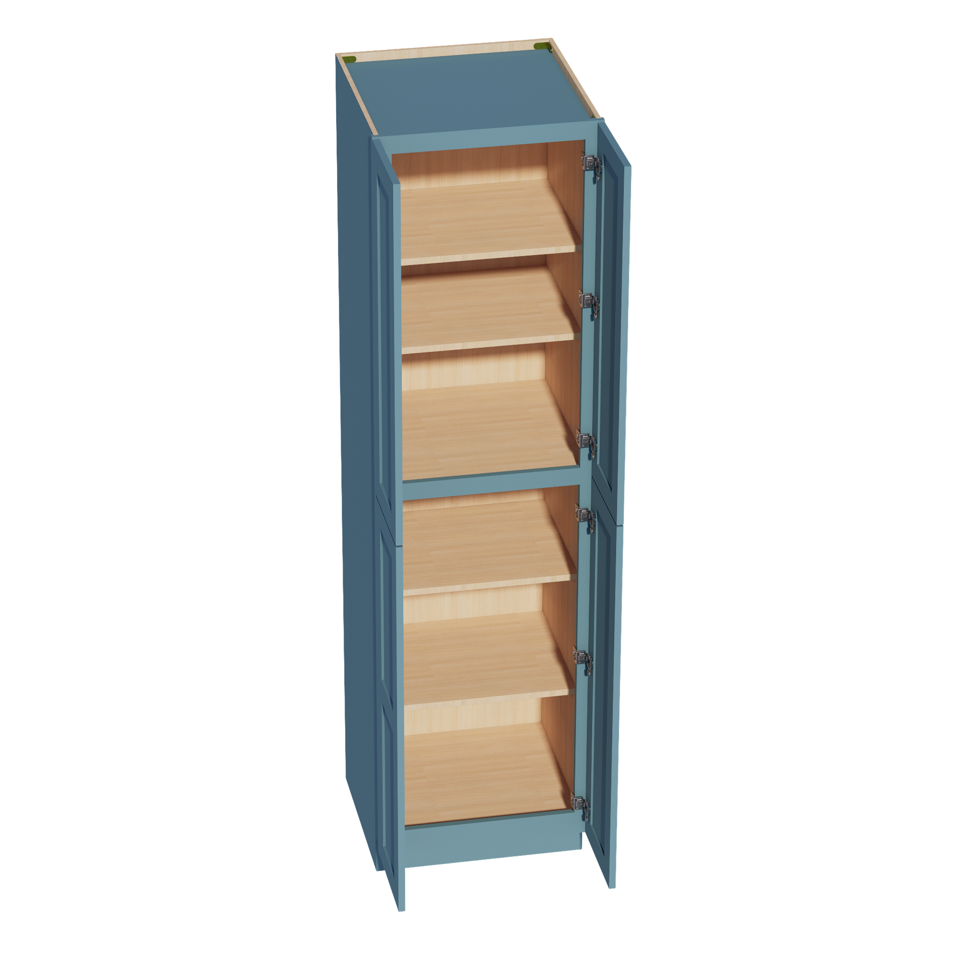 TP2490-SG  Tall Shelf Pantry Cabinet 4 Door & 6 Sheleves - Shaker Style - Green   24" W x 90"H x 24"D