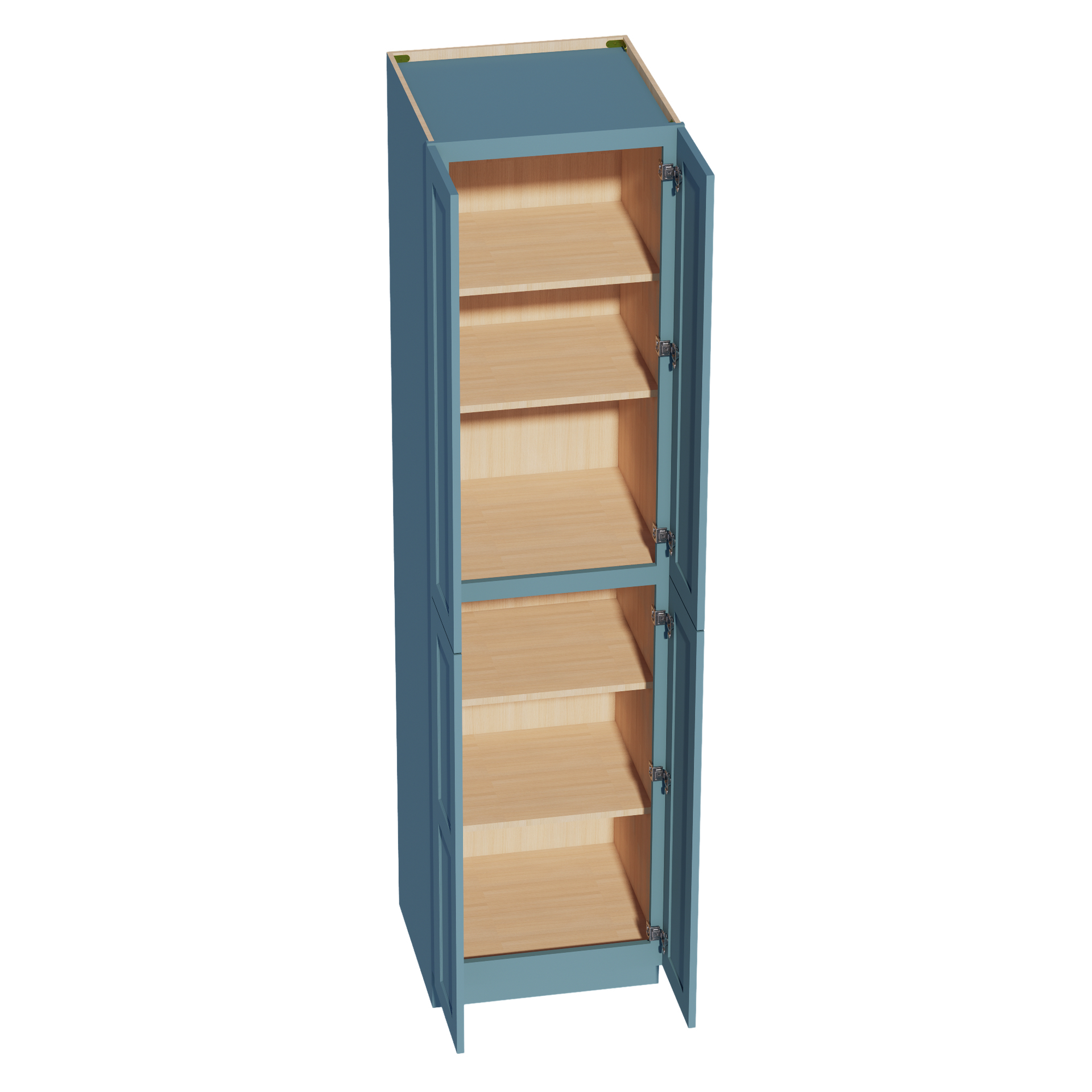 TP2496-SG  Tall Shelf Pantry Cabinet 4 Door & 6 Sheleves - Shaker Style - Green   24" W x 96"H x 24"D