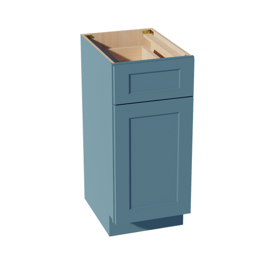 VB1521-SG  Vanity Base Cabinet 1 Door & 1 Drawer - Shaker Style - Green   15"W x 34-1/2"H x 24"D