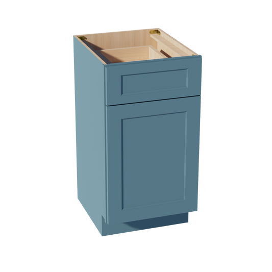 VB1821-SG  Vanity Base Cabinet 1 Door & 1 Drawer - Shaker Style - Green   18"W x 34-1/2"H x 24"D