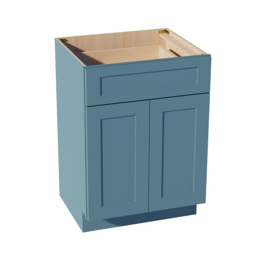 VB2421-SG  Vanity Base Cabinet 2 Doors & 1 Drawer - Shaker Style - Green   24"W x 34-1/2"H x 24"D