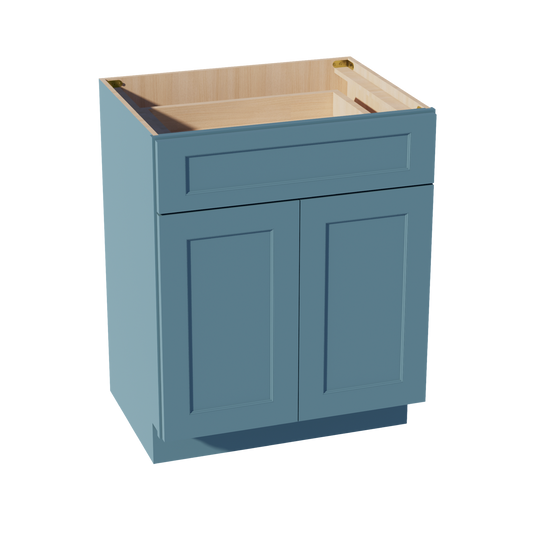 VB2721-SG  Vanity Base Cabinet 2 Doors & 1 Drawer - Shaker Style - Green   27"W x 34-1/2"H x 24"D