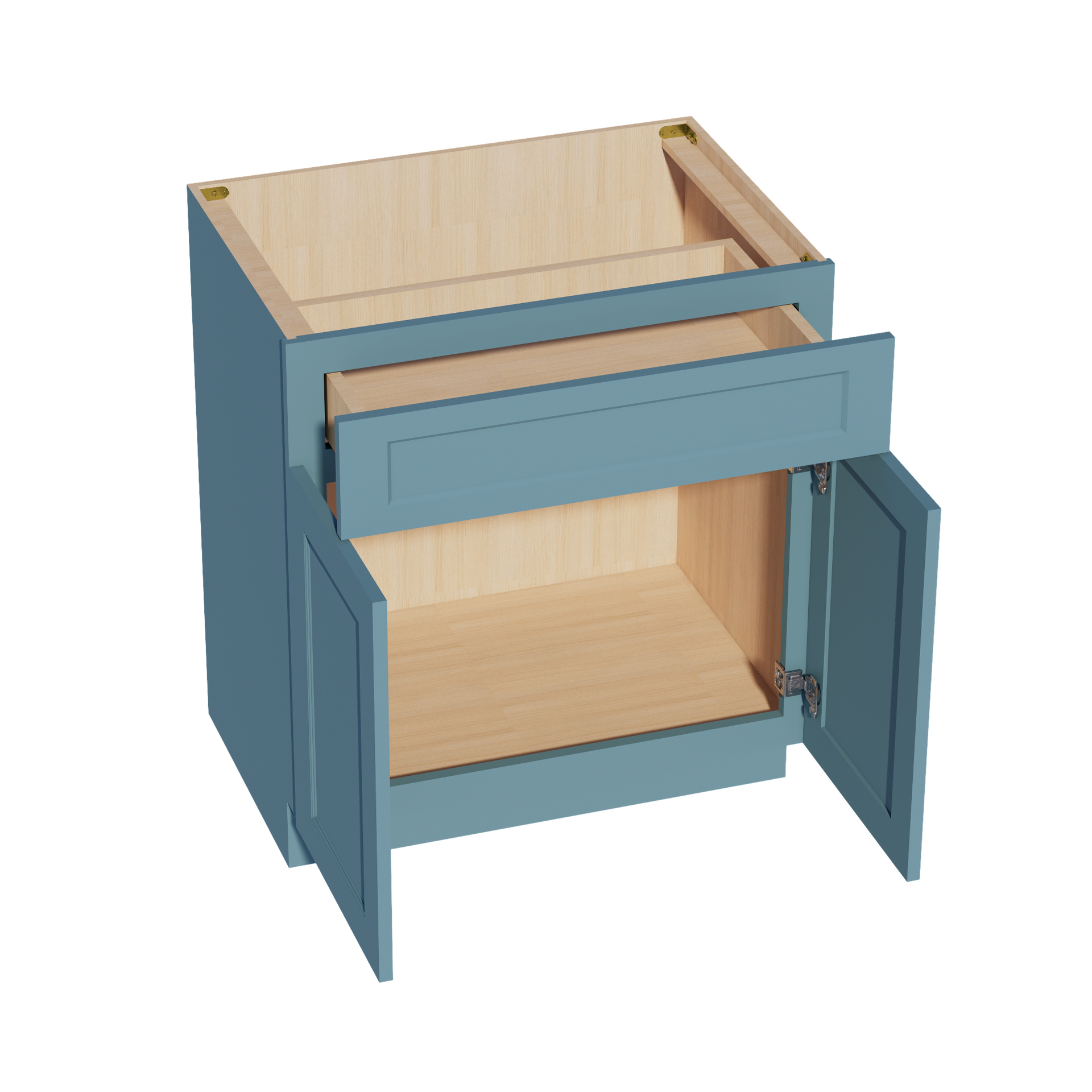 VB3021-SG  Vanity Base Cabinet 2 Doors & 1 Drawer - Shaker Style - Green   30"W x 34-1/2"H x 24"D