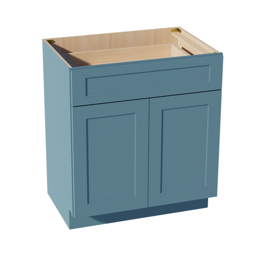 VB3021-SG  Vanity Base Cabinet 2 Doors & 1 Drawer - Shaker Style - Green   30"W x 34-1/2"H x 24"D