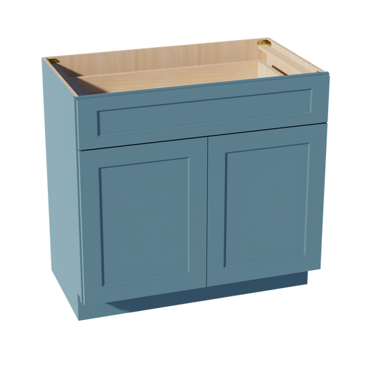 VB3621-SG  Vanity Base Cabinet 2 Doors & 1 Drawer - Shaker Style - Green   36"W x 34-1/2"H x 24"D