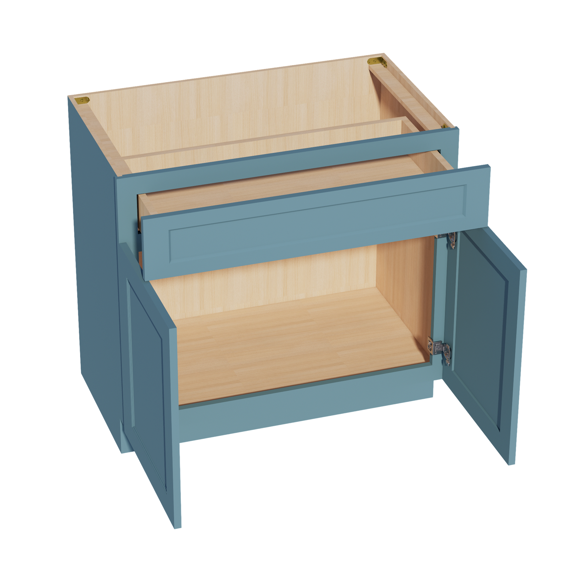 VB3621-SG  Vanity Base Cabinet 2 Doors & 1 Drawer - Shaker Style - Green   36"W x 34-1/2"H x 24"D