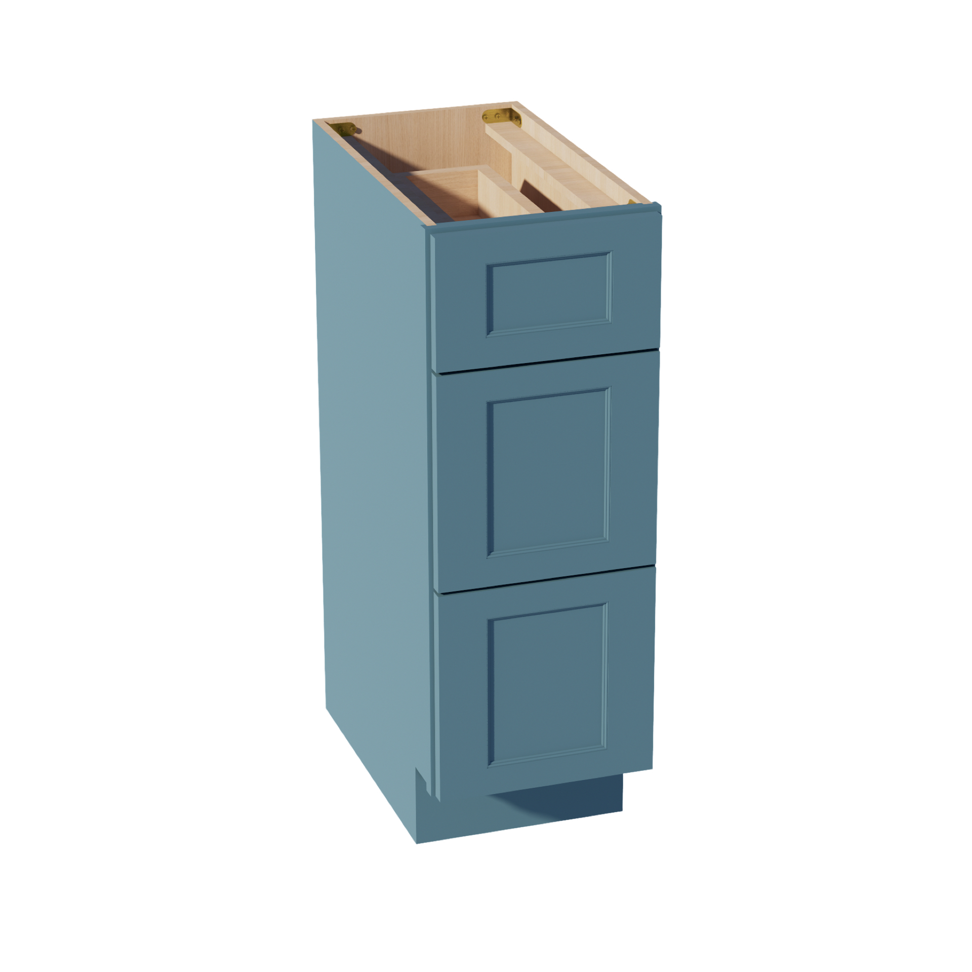 VDB1221-SG  Vanity Base Cabinet 3 Drawers - Shaker Style - Green   12"W x 34-1/2"H x 21"D