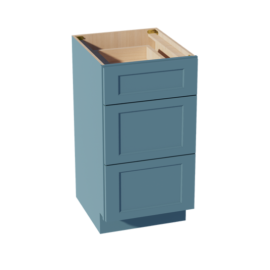 VDB1821-SG  Vanity Base Cabinet 3 Drawers - Shaker Style - Green   18"W x 34-1/2"H x 21"D