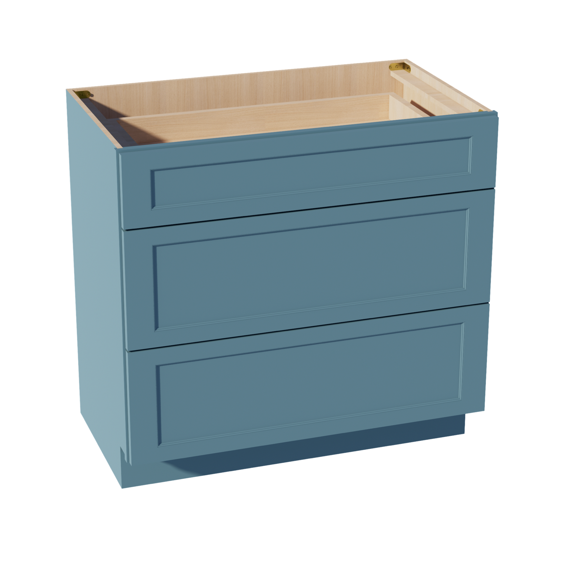 VDB3621-SG  Vanity Base Cabinet 3 Drawers - Shaker Style - Green   36"W x 34-1/2"H x 21"D