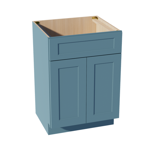 VSB2421-SG  Vanity Sink Base 1 False Drawer & 2 Doors - Shaker Style - Green   24"W x 34-1/2"H x 21"D