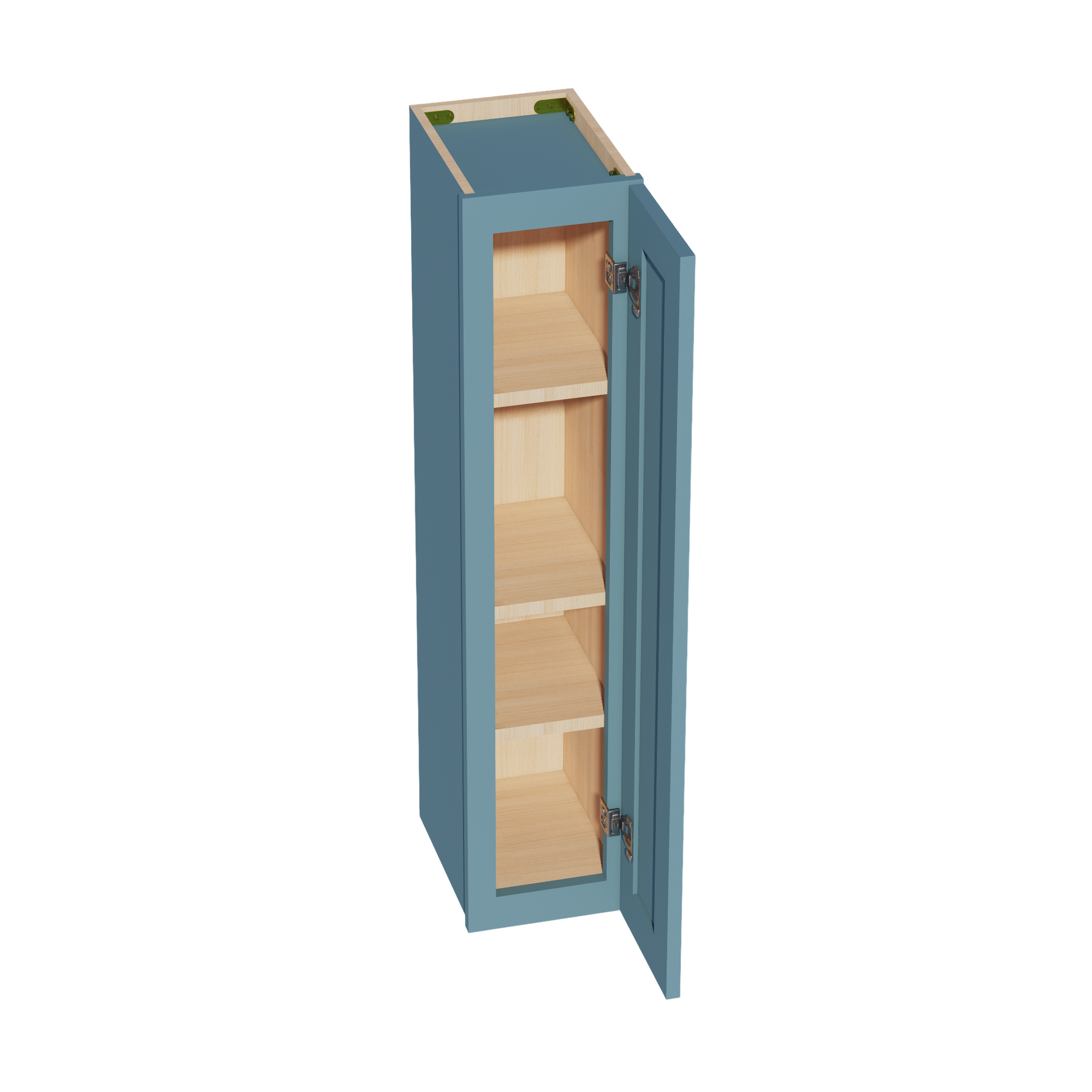 W0942-SG  Wall Cabinet 1 Door & 2 Shelves - Shaker Style - Green   09"W x 42"H x 12"D