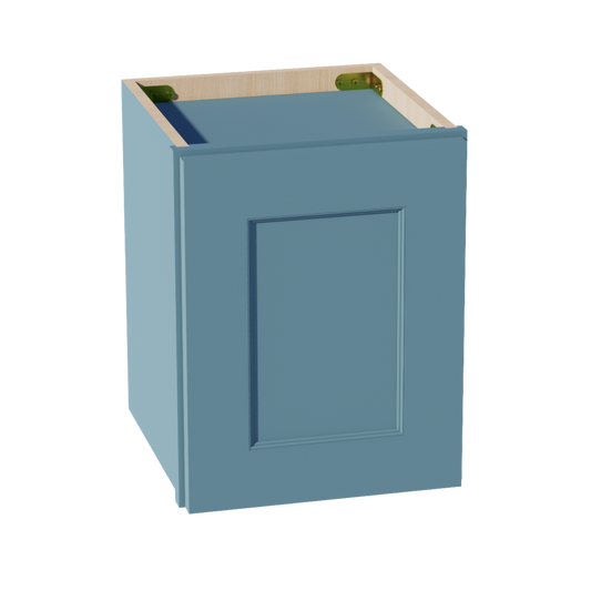 W1215-SG  Wall Cabinet 1 Door & 2 Shelves - Shaker Style - Green   12"W x 15"H x 12"D