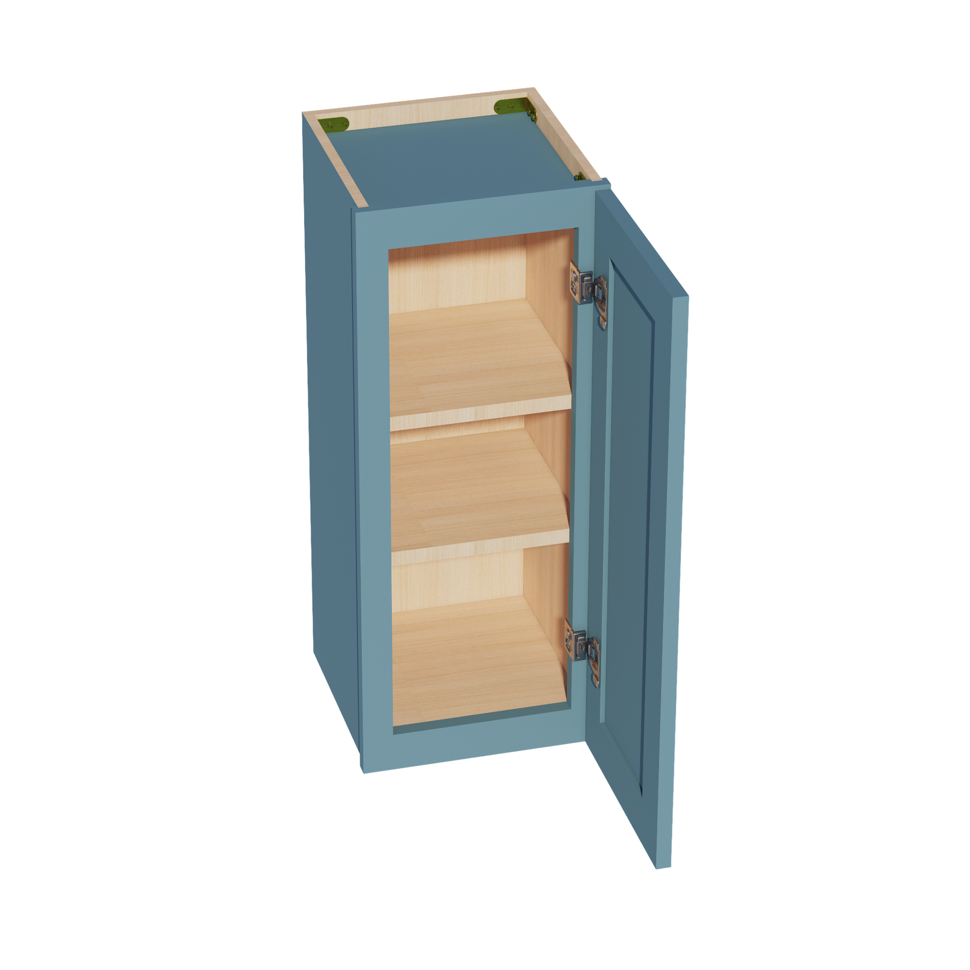 W1230-SG  Wall Cabinet 1 Door & 2 Shelves - Shaker Style - Green   12"W x 30"H x 12"D