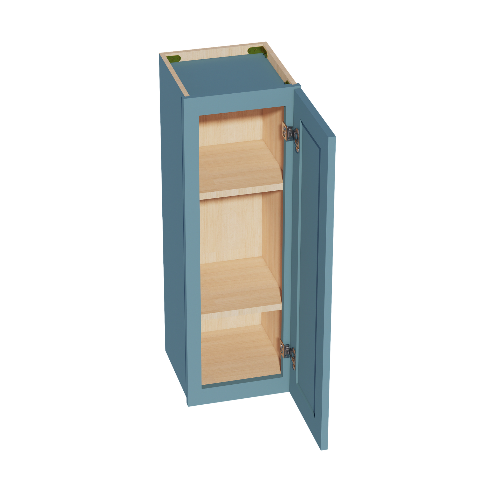 W1236-SG  Wall Cabinet 1 Door & 2 Shelves - Shaker Style - Green   12"W x 36"H x 12"D