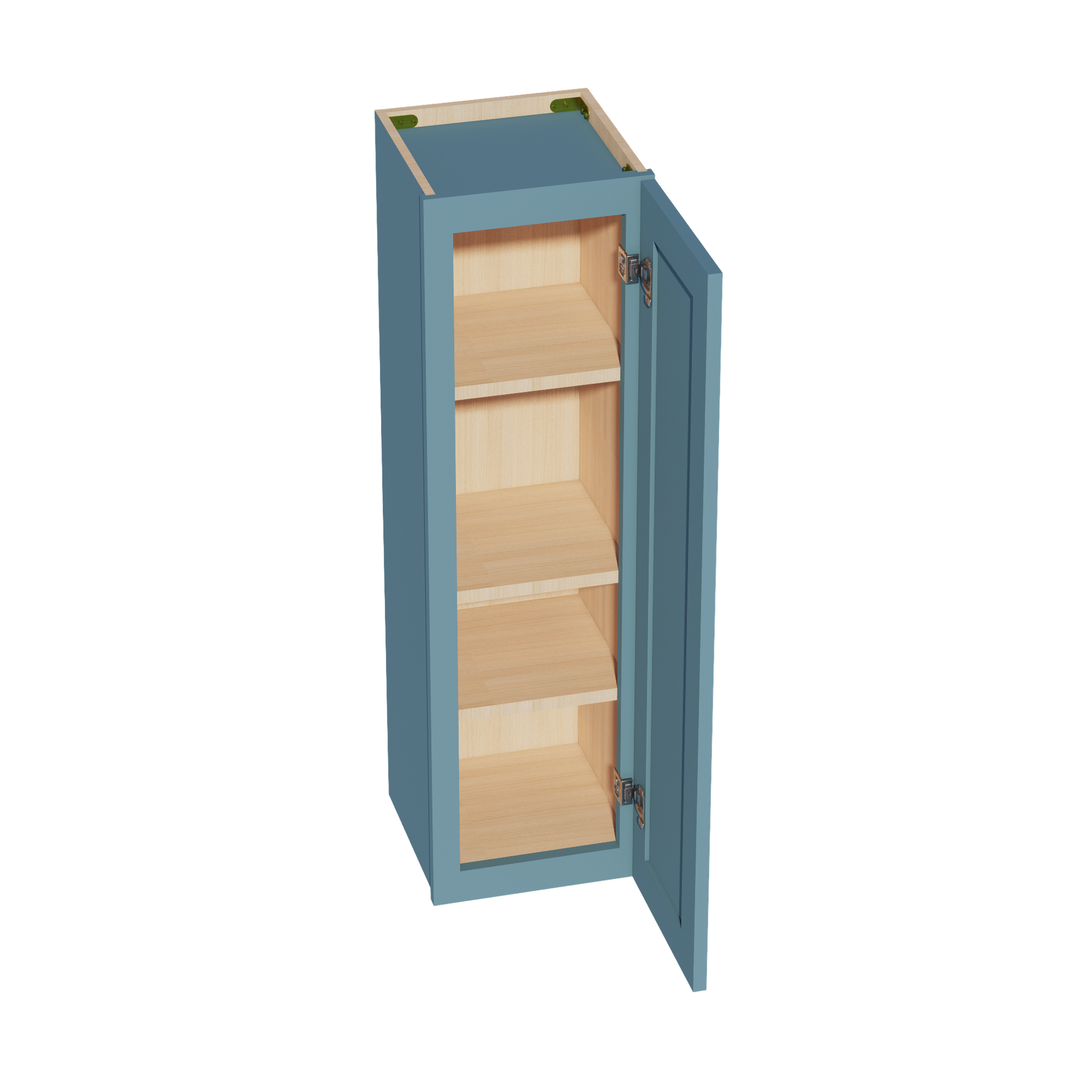 W1242-SG  Wall Cabinet 1 Door & 2 Shelves - Shaker Style - Green   12"W x 42"H x 12"D
