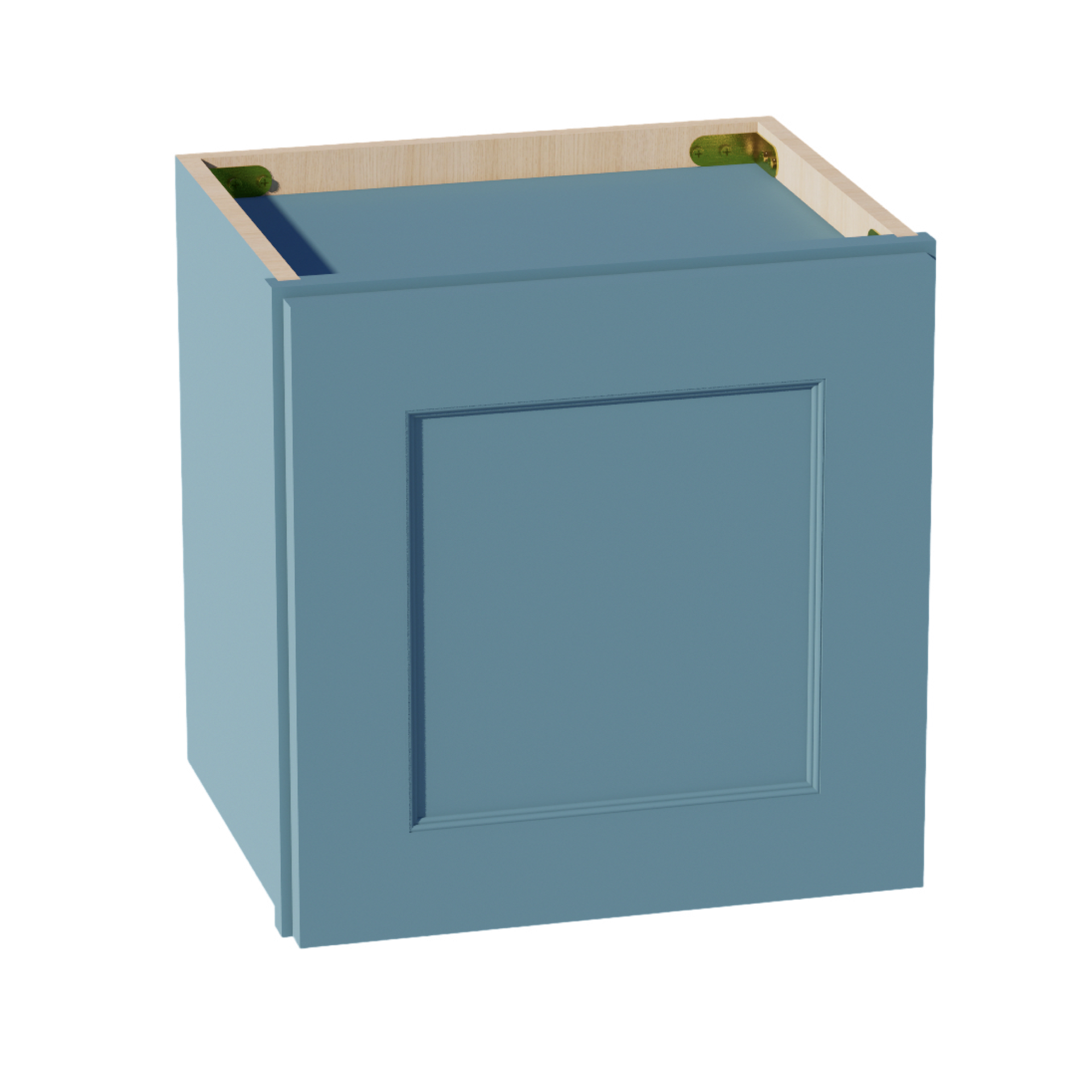 W1515-SG  Wall Cabinet 1 Door & 2 Shelves - Shaker Style - Green   15"W x 15"H x 12"D