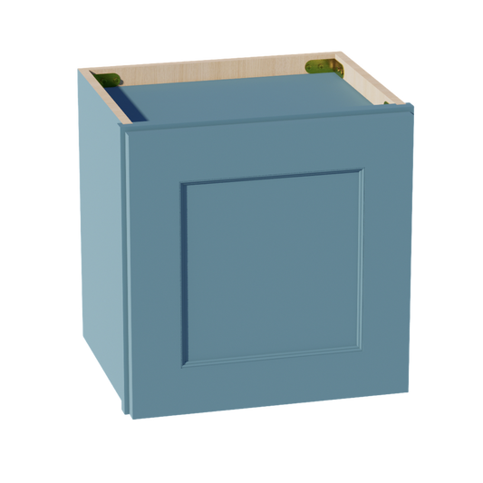 W1515-SG  Wall Cabinet 1 Door & 2 Shelves - Shaker Style - Green   15"W x 15"H x 12"D