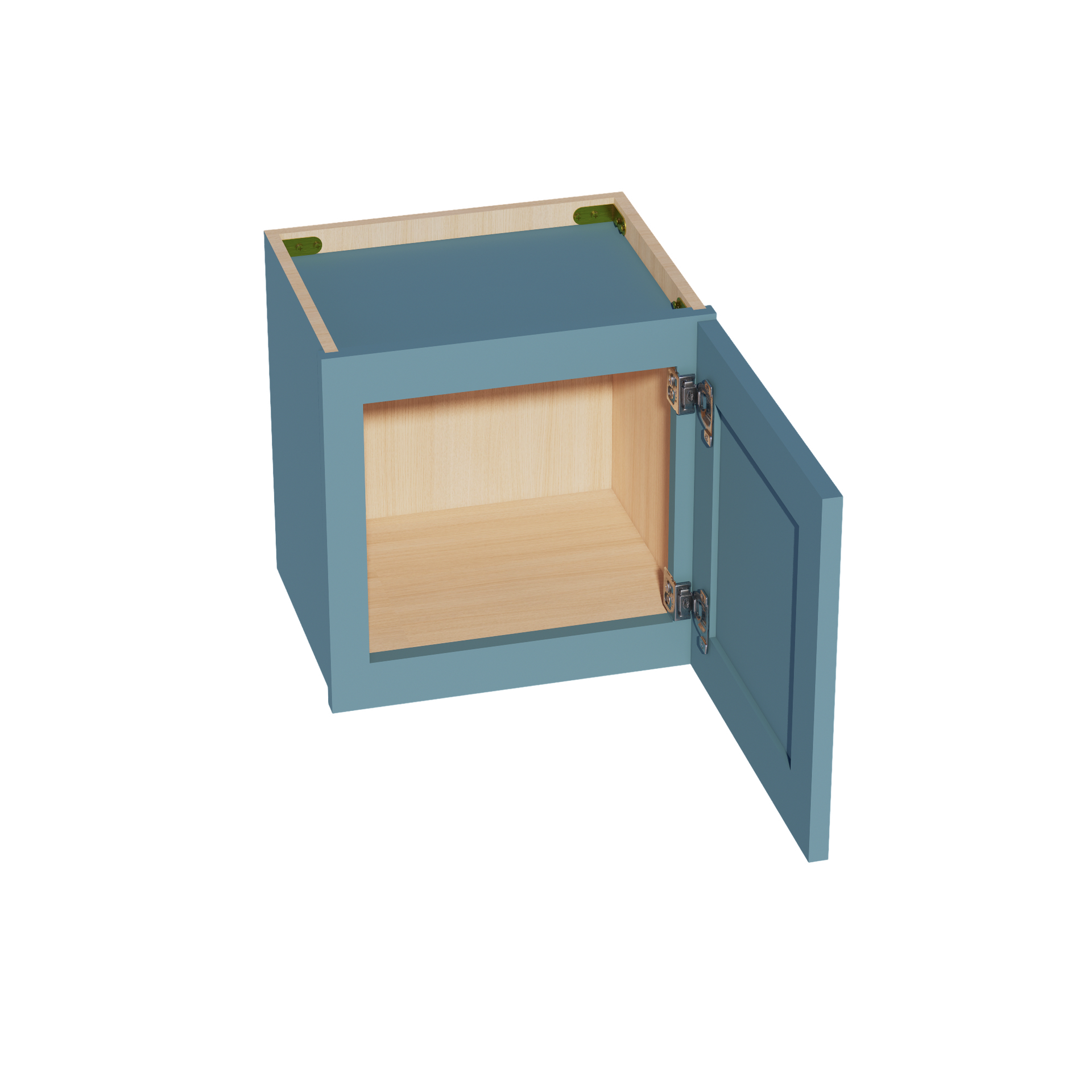 W1515-SG  Wall Cabinet 1 Door & 2 Shelves - Shaker Style - Green   15"W x 15"H x 12"D